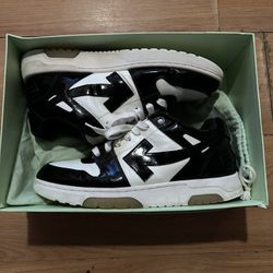 “OUT OF OFFICE” Off Whites Patent Black and White