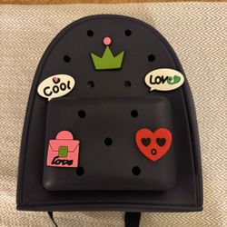 641-PRTT  New Silicone Backpack With Charms Lightweight Waterproof (Deep Blue)