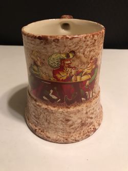 Vintage DI Alpen Hidden Music Box Mug/Stein with Medieval Tavern Scene