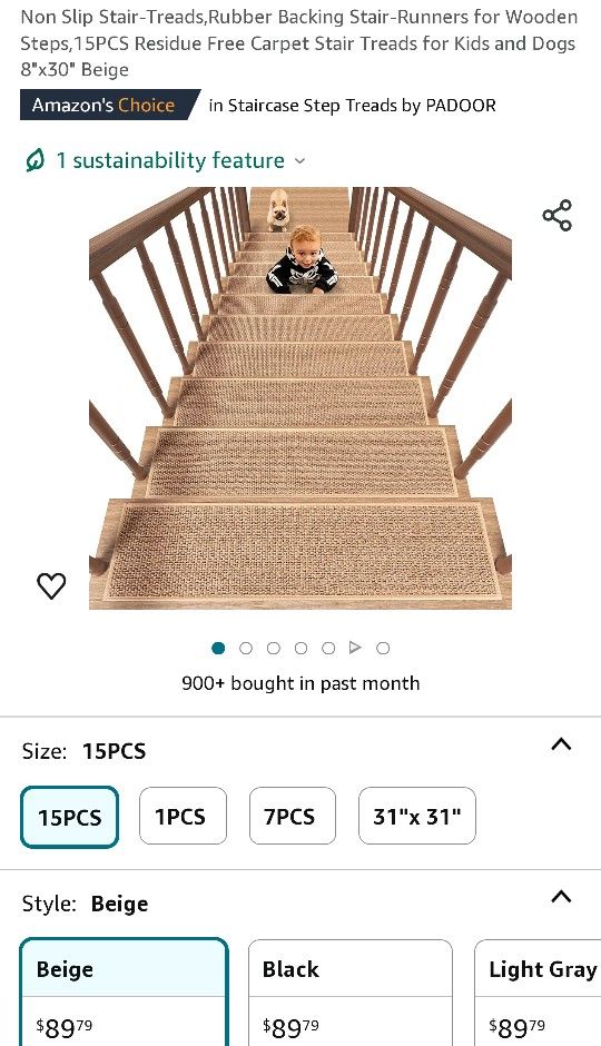 15 Carpet Stair Treds