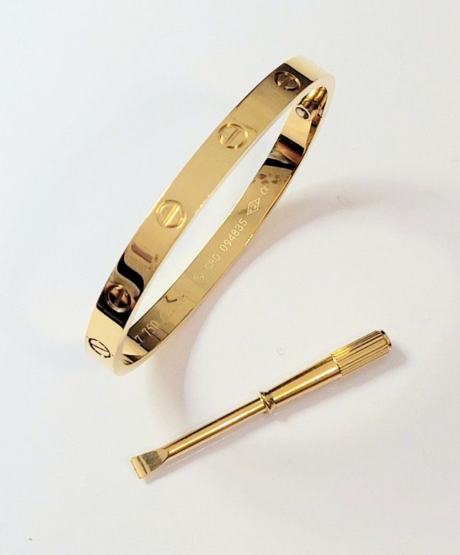 Best Quality 18k Gold Love Women's Men's Unisex Bracelet Bangle Band Gift Size 16 17 18 19 20 21cm