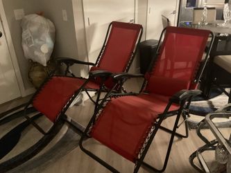 Two outdoor reclining chairs adjustable both for $40