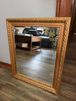 Vintage Gold Ornate Mirror – 24” x 12”