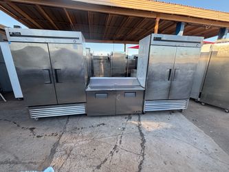 Hi, I have these three units: a freezer, a refrigerator, and a 5-foot refrigerated prep table. They are working very well and are ready for your busin