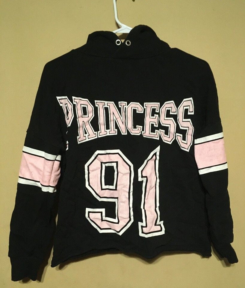 H&M Divided Black And Pink Princess Hoodie Pullover Jacket Size Extra Small XS