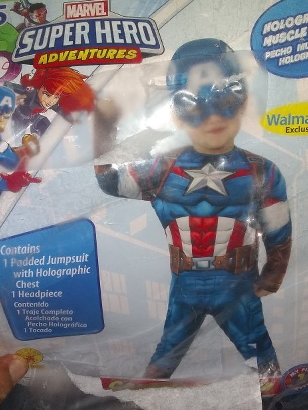 Brand New Kid's Captain America Toddler 2-T Halloween Costume