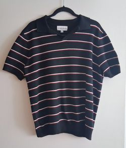 Thomas Sterling Striped Polo Shirt Size Large