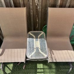Glider Chair Set w/attached Center Table