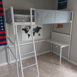 Ikea Vitval Bunk Bed w/ Desk Attachment (No Mattress)