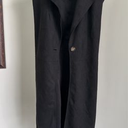 Black size one X open front vest jacket