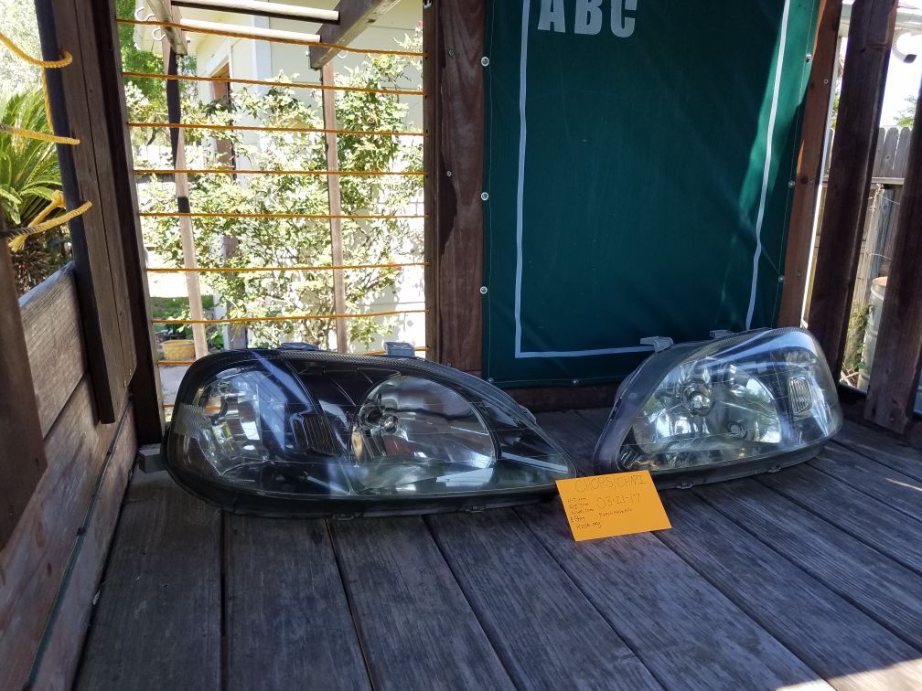 99-00 HONDA CIVIC TYPE R HEADLIGHTS CTR EK9 JDM GUNMETAL