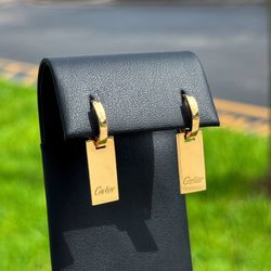 Jewelry LIKE NEW 14k solid yellow gold Cartier style hoop earrings