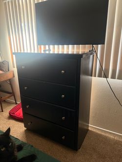 4 Drawer Black Dresser