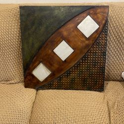 Stylish Art painting on the wall size 24:24 inches made of wood and metal