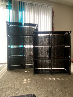 2 Double Row, Clothing Storage Cabinet, Multi-Purpose Storage