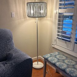 6ft Stylish Floor Lamp With A Unique Beaded Shade Design
