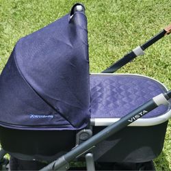 UPPABABY VISTA & CRUZ V1 V2 STROLLER COMPATIBLE BASSINET  BLUE