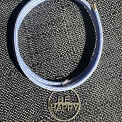 Two In One Magnetic Bracelet & Necklace With 18k Gold “Be Happy” Pendant