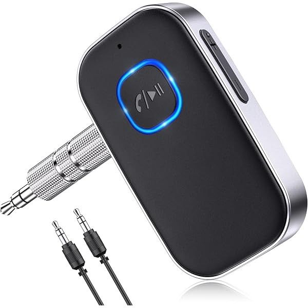 COMSOON Bluetooth Receiver for Car, Noise Cancelling 3.5mm AUX Bluetooth Car Adapter, Wireless Audio Receiver for Home Stereo/Wired Headphones, Hands-