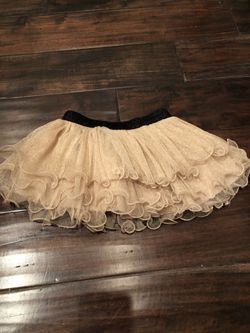 Imported gold ruffle lace cancan skirt 5-6 years