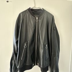 Kiwami DIESEL  Black Leather Jacket Lamb - Size L Used, Stylish Design