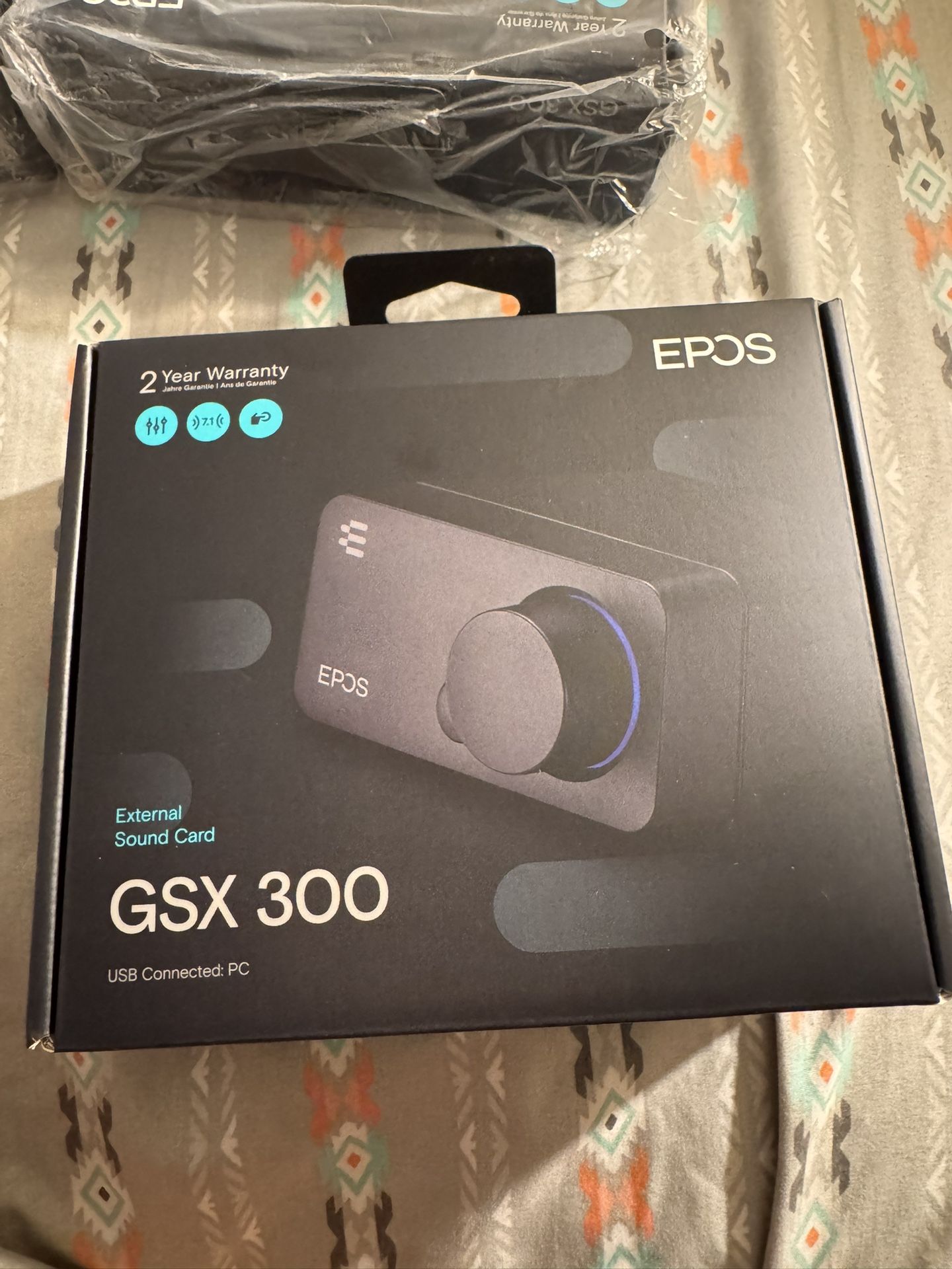 Sennheiser EPOS GSX 300 - External Computer Sound Card - High-Resolution Stereo & 7.1 Surround Sound - LED Volume Dial; Customizable Smart Button - Wi