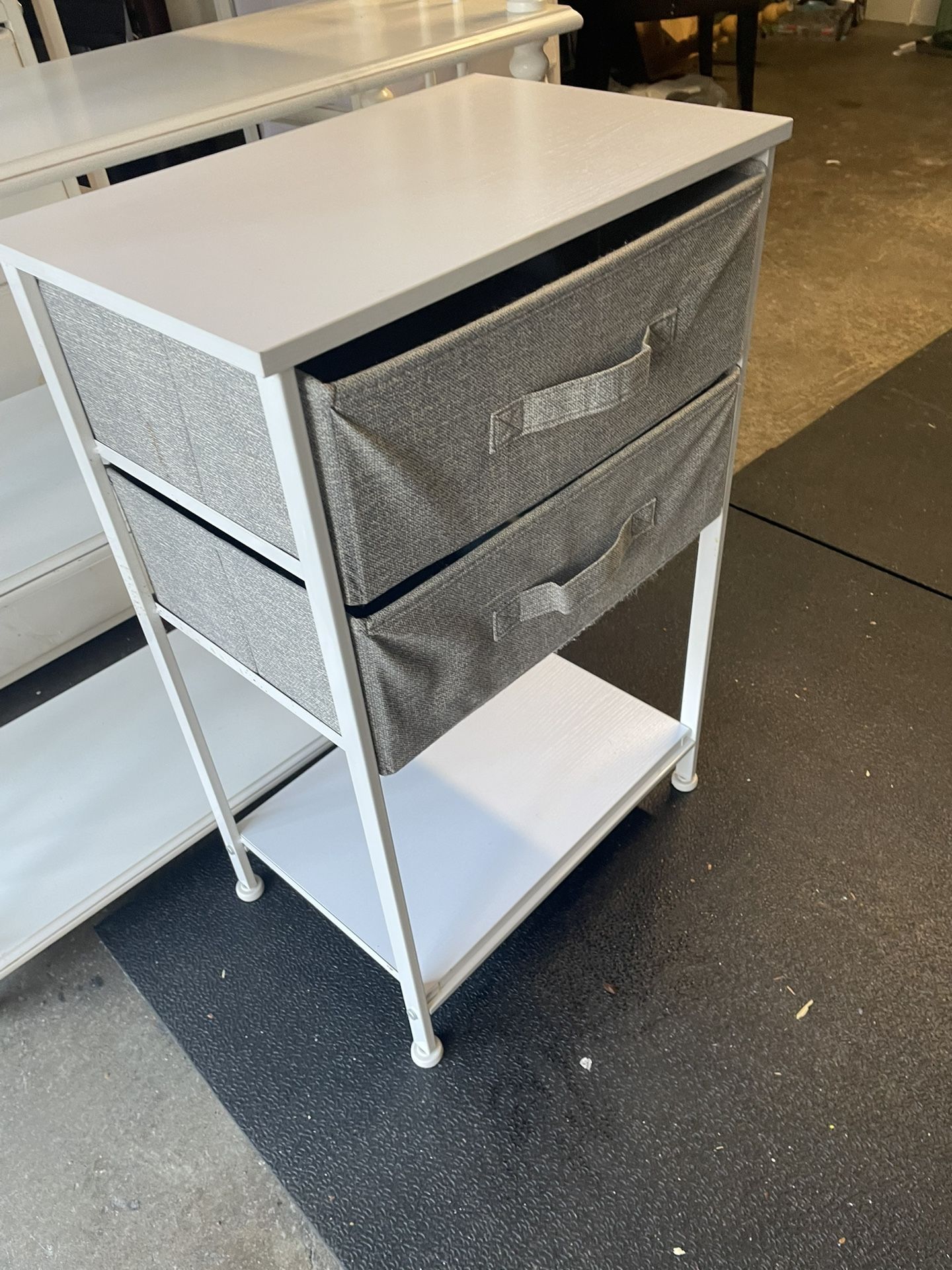 Nice 1 Modern  White  Nightstand With 2 Drawers
