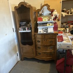 Antique Tiger Maple Armoire