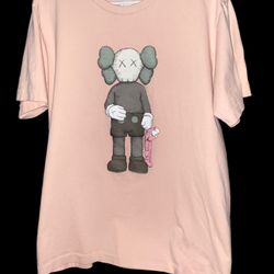 Kaws Uniqlo Ut T Shirt XL Art Graphic Streetwear Cotton Salmon Pink
