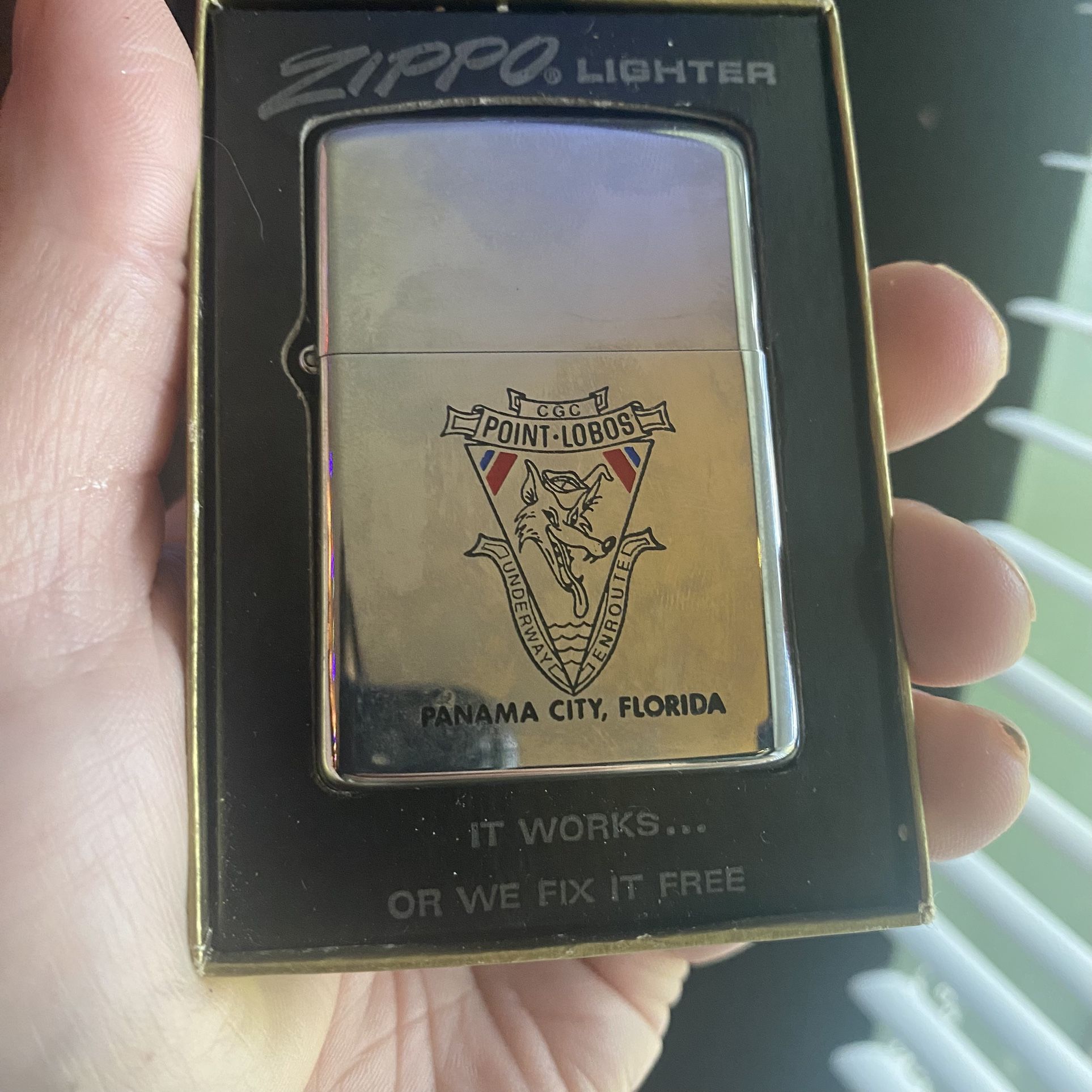 1976 United States coast guard U.S.C.G.C. Point lobos Panama City, Florida Zippo Lighters