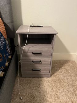 Modern Nightstand with Built-In Power & USB