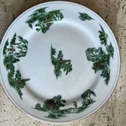 NARUMI JAPANESE CHINA SALAD PLATE 7.5" VERY RARE GREEN WILLOW PATTERN