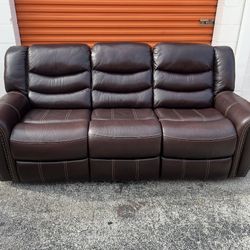 Brown Leather Recliner Sofa