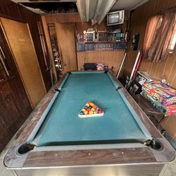 Pool Table With Balls