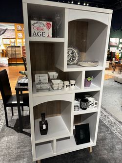 White Open Bookcase Display Shelf Unit