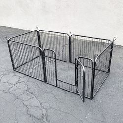 (NEW) $70 Heavy Duty 24” Tall x 32” Wide x 6-Panel Pet Playpen Dog Crate Kennel Exercise Cage Fence Play Pen 