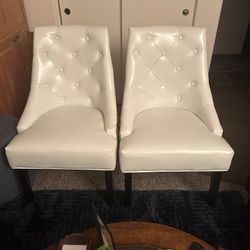 Leather Chairs White 