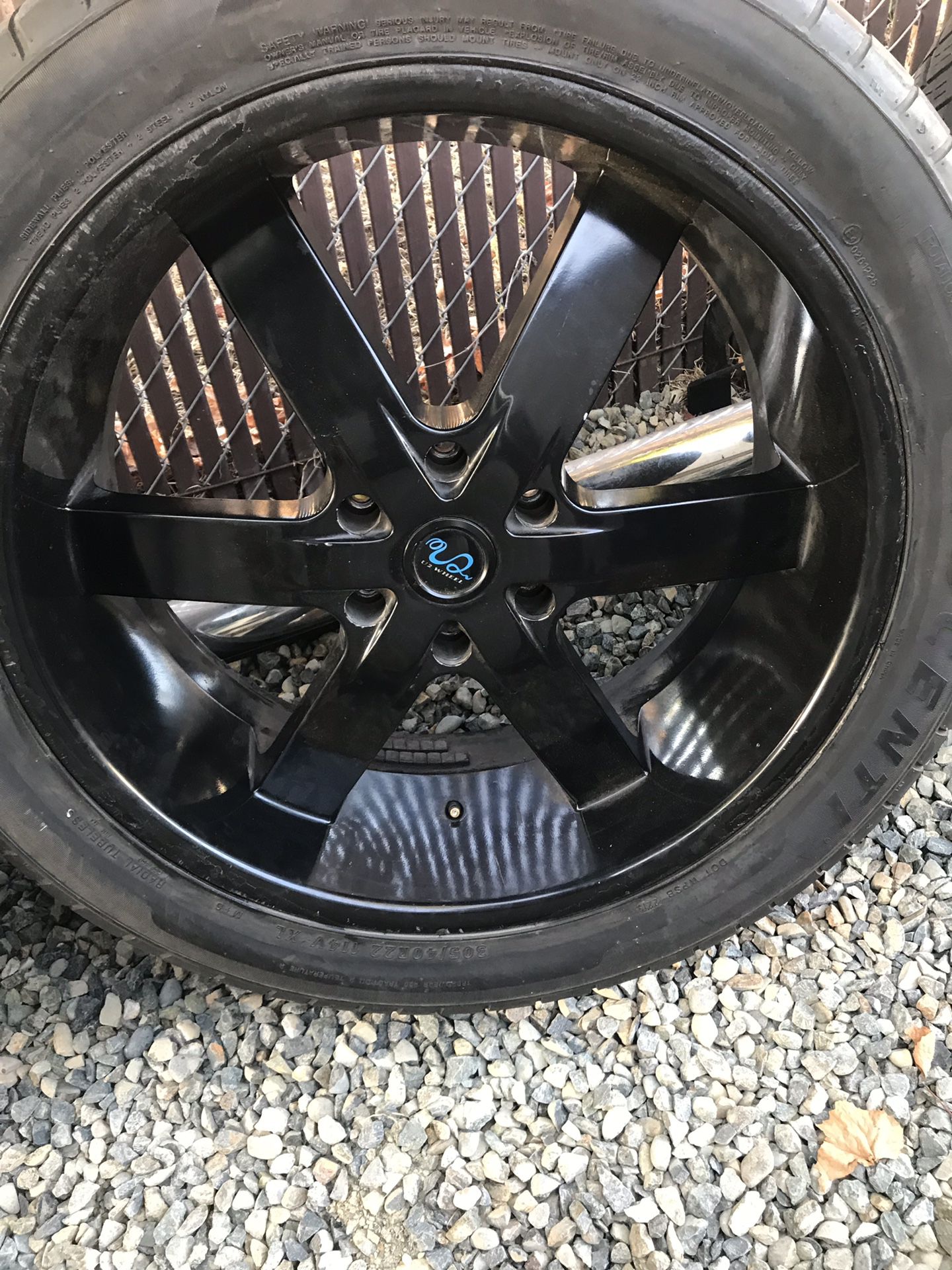 Black Rims with tires 22”