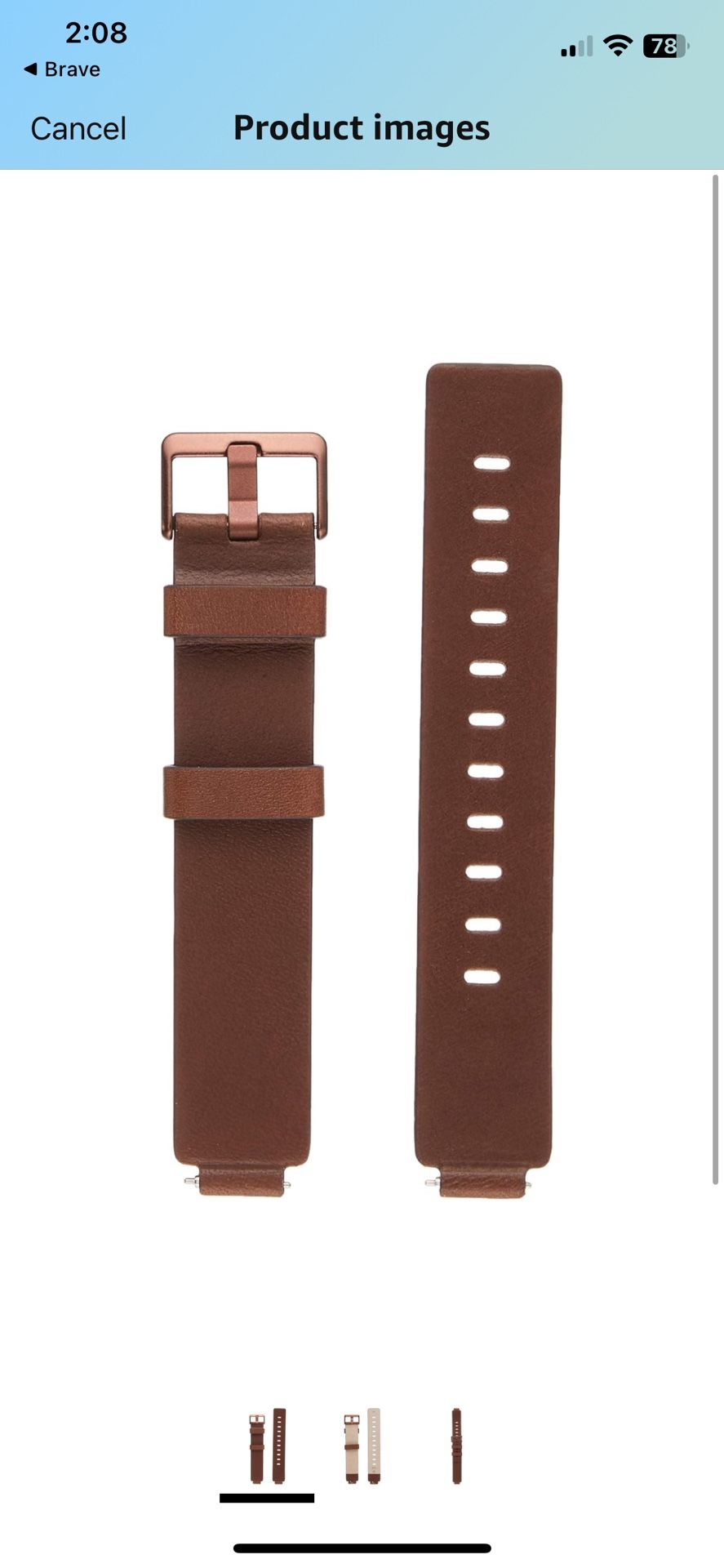 Fitbit FB169LBDBS Inspire Leather Accessory Band In Cognac Size Small NEW!! NIB