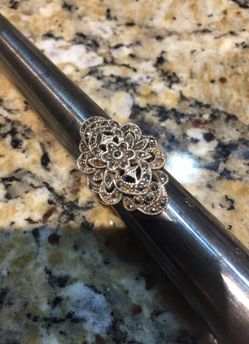 Sterling silver and marcasite ring
