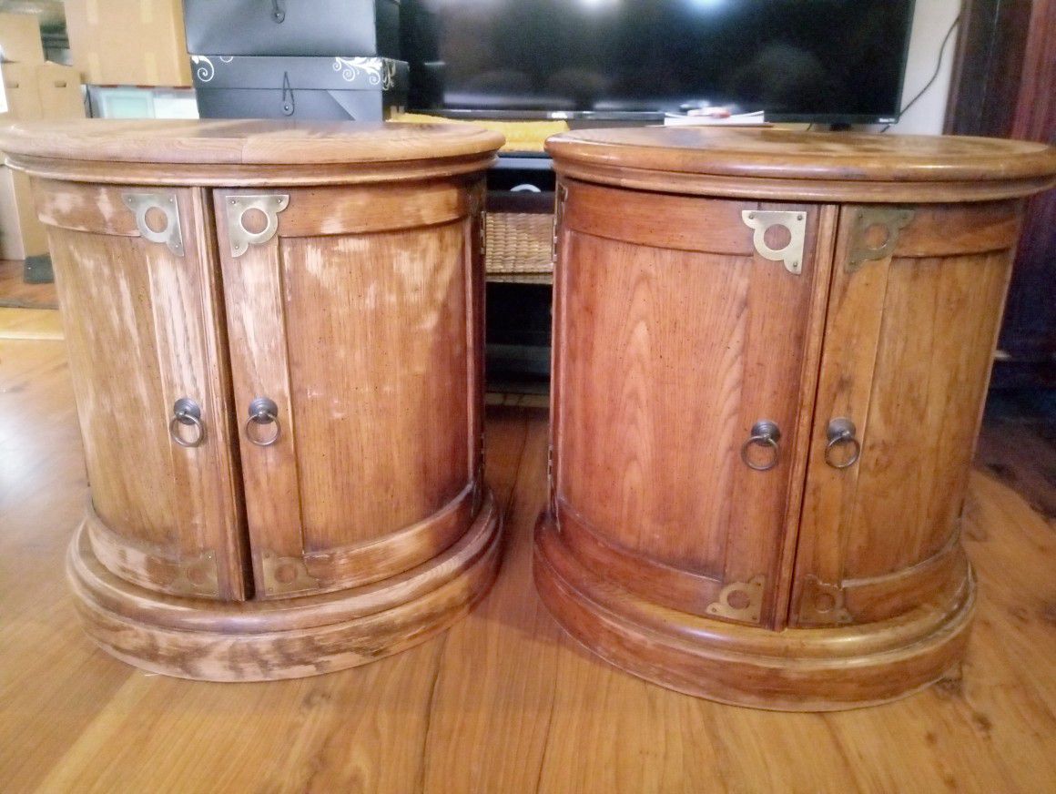 Matching vintage side table cabinets