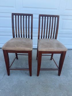Set of two 24” counter height, wood barstools