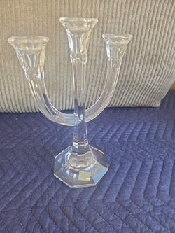 Vintage Mikasa Austria Crystal 3-Arm Candelabra