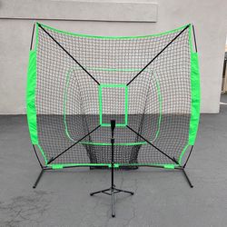 (NEW) $75 Baseball Softball Practice Set (Include 7x7ft Net and Ball Tee) Batting Training