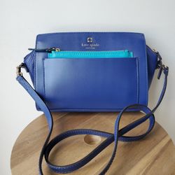 (New) Kate Spade Small Blue Crossbody Leather Bag