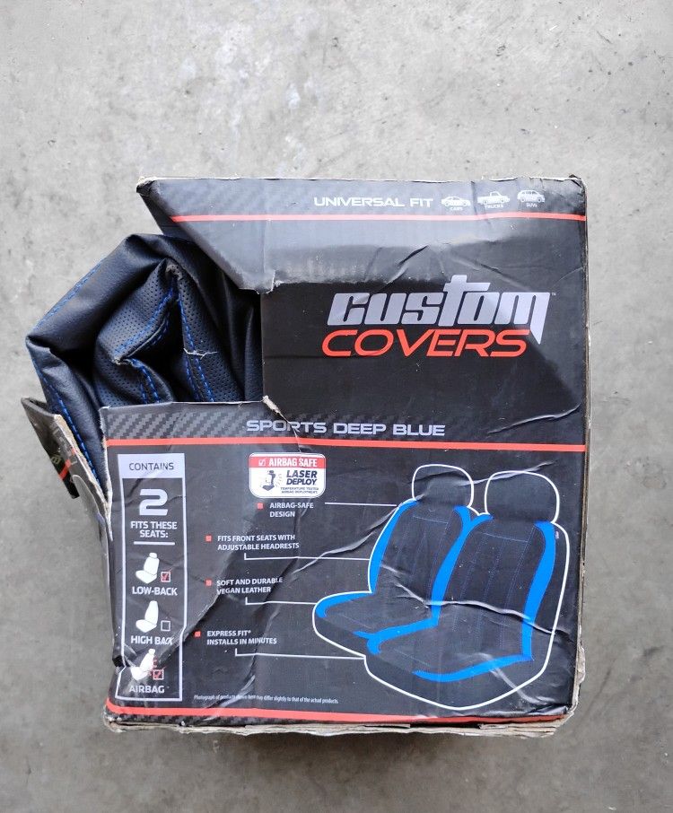 Custom Deep Blue Seat Cover Sport 2pc