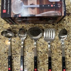 Wusthof 5-Piece Kitchen Tool Utensils Set spoon laddle spatula