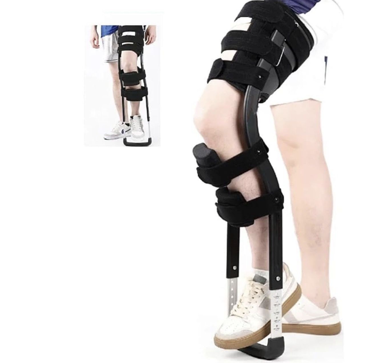 Knee Crutches for Adults, Anti-Slip Knee Crutch, Height Adjustable, Hands Free Crutch, Freedom Leg Brace for Walking Injury Ankle Fracture Plantar Fas
