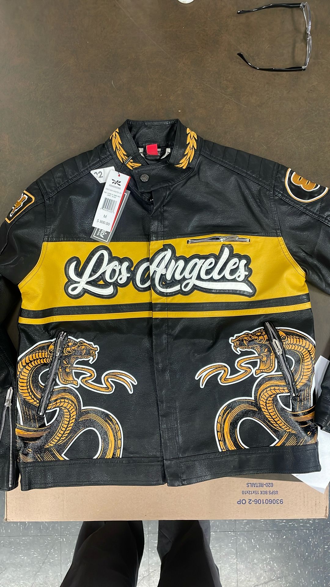 Legend of the Mamba Leather Jacket With Embroidery