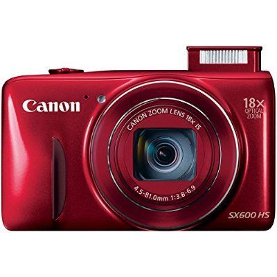 Canon PowerShot SX600 HS 16MP Digital Camera - Wi-Fi Enabled (Red)